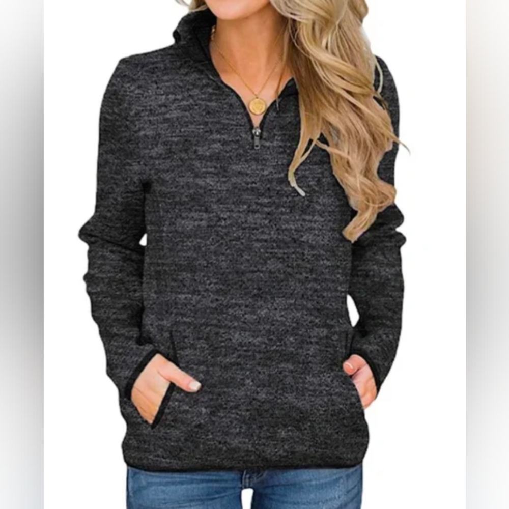 Women's small Thread and Supply gray half zip fleece sweater